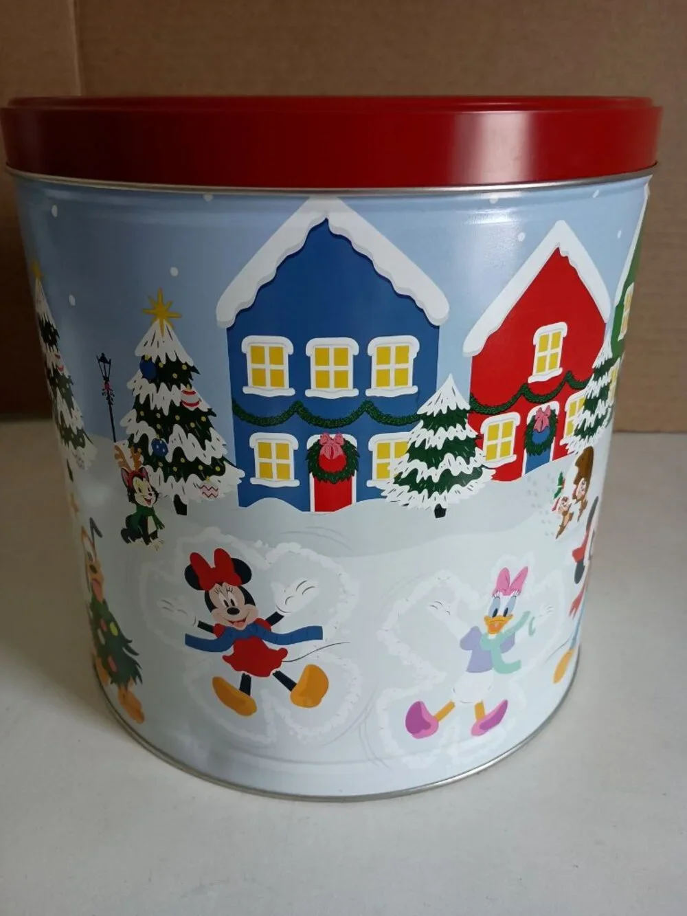 Disney Mickey and Friends festive Christmas holiday metal storage tin